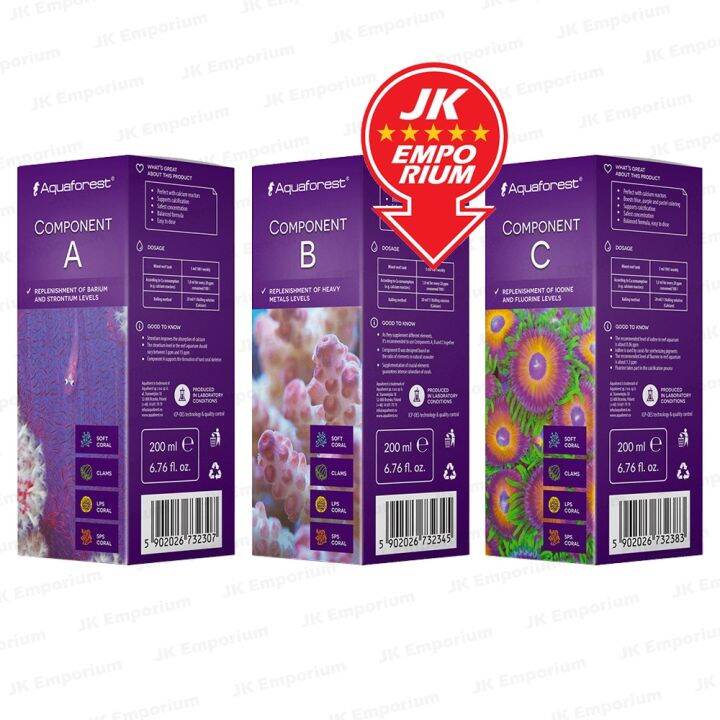 Aquaforest Component A B C 250ml Coral Trace Elements Barium Strontium