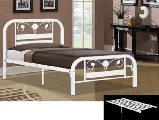 Single Bed Frame Metal Bed Bedroom White Bed Base Bed Katil Single