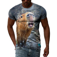 ใหม่ตลก capybara เสื้อยืดผู้ชายผู้หญิงสบายๆแฟชั่นขนาดใหญ่เสื้อยืดน่ารัก3D สัตว์ streetwear เด็กเสื้อผ้าท็อปส์ประเดิม