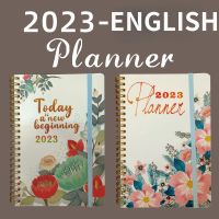 《   CYUCHEN KK 》 A5กำหนดการภาษาอังกฤษรายวันรายสัปดาห์รายเดือน Planner 2023 Agenda Organizer Notebook Cute Journal Diary Notepad School Stationery