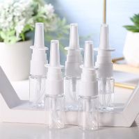 5pcs 10ml/20ml/30ml White Empty Plastic Nasal Spray Bottles Pump Sprayer Mist Nose Spray Refillable Bottle for Medical Packaging Travel Size Bottles C