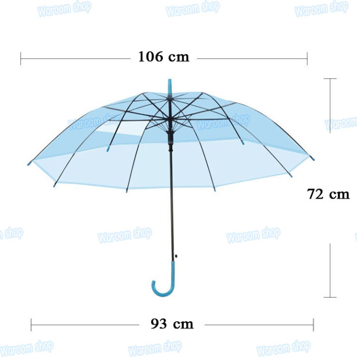 ร่มเเบบใส-ร่มคุณภาพดี-เนื้อร่มโปร่งแสง-ด้ามยาว