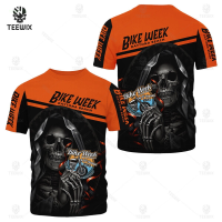 bike Summer 2023 anniversary daytona beach skull fanmade 3d all over printed tee s-5xl Trendy mens versatile T-shirt