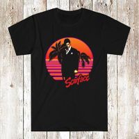 เสื้อยืดพิมพ์ลายแฟชั่น เสื้อยืด พิมพ์ลายภาพยนตร์ Scarface Al Pacino Gangster สีดํา สําหรับผู้ชาย  WM5O