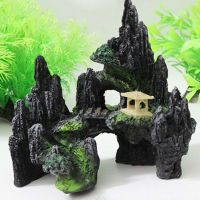 1Pc Rockery ปลอดภัยเรซิ่นตกแต่งต้นไม้ Bridge Mountain Rock สำหรับตู้ปลาเครื่องประดับ