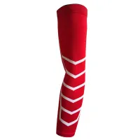 1Pc High Elastic Quick Dry Sport Elbow Arm Warmers Pad Long Arm Sleeve Support Basketball red M