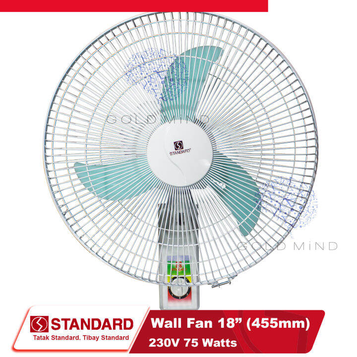 Standard Electric Fan Wall Fan 18 inches Banana Type Plastic Blade (75