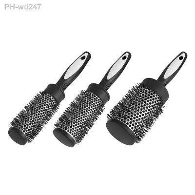 Hair Styling Hair Brush Nylon Comb Cylinder Curly Hair Rolling Comb Thermal Aluminum Tube Round Barrel Hair Comb Curly Tool