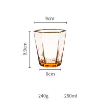 1PCS KINGLANG Hexagonal glass transparent champagne glass goblet creative home water glass red wine glass cup