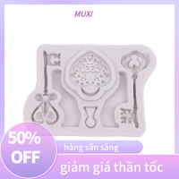 ?【HOT SALE】MUXI แม่พิมพ์ซิลิโคนรูปกุญแจสีทองแบบทำมือแม่พิมพ์ฟองดองช็อกโกแลตขนมเครื่องมือทำขนมทำจากเรซินสำหรับใช้ในครัวตกแต่งเค้กของหวาน