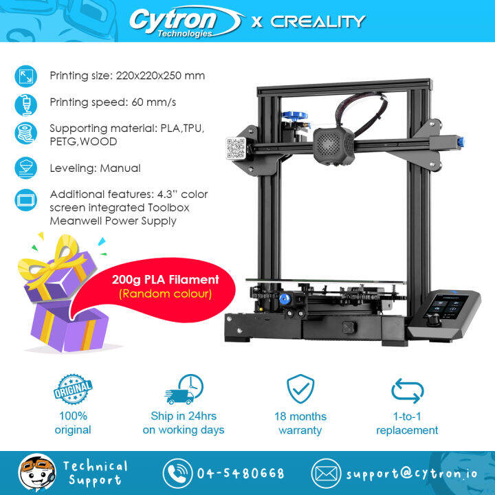 Creality Ender-3 V2 3D Printer DIY Kit -UK Plug (READY STOCK) | Lazada