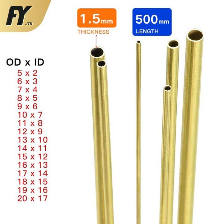 Brass pipe wall 1.5mm length 500mm OD 520mm brass tube piping 5 6 7 8