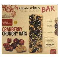 กราโนไวบ์สข้าวโอ๊ตอบกรอบชนิดแท่งผสมแครนเบอร์รี่ 168กรัม ✿ Granovibes Cranberry Crunchy Oats Bar 168g.