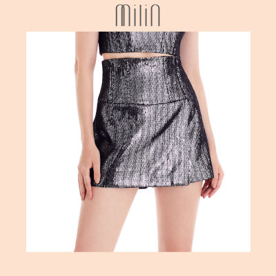 [MILIN] Wrap front Sequin High waisted shorts กางเกงผ้าเลื่อมขาสั้นป้ายหน้า/Phoebes Shorts