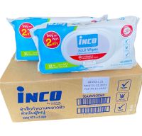 Inco ผ้าเปียกอินโก้ เช็ดผิว ผู้ใหญ่ แบบมีฝาปิด ผ้าเช็ดทำความสะอาด ห่อละ 40 แผ่น/ห่อ (แพ็คคู่ 1 แถม 1)