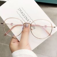 【cw】 Women 39;s Myopia Glasses New Online Red Moon Anti Blue Light Glasses Eye Protection Fashionable Optional Degrees Finished Glasses ！