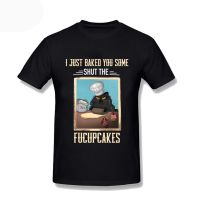 MenS Funny Lack Cat I Just Baked You Some Shut The Fucupcake Tee Shirt Black Men Short Sleeve Cotton Tshirts Graphic T Shirts S-4XL-5XL-6XL