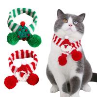 Cat Christmas Scarf Dog Winter Knitted Scarf Stripe Comfortable Christmas Costume For Cats Scarf For Cat Rabbit Puppy Doll feasible