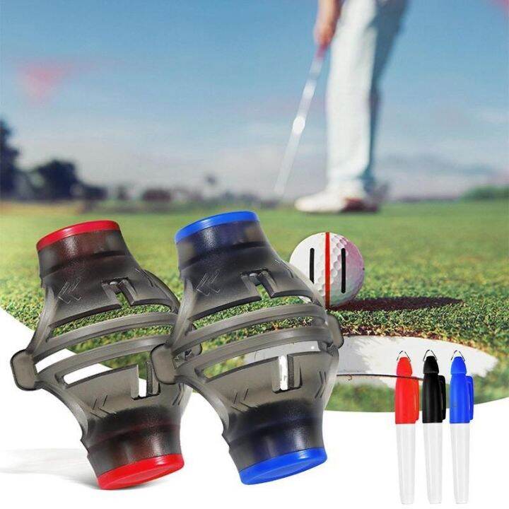 ☎ Golf Ball Line Marker 360 Degree Rotation Drawing Tool and Marks Pens ...