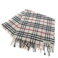 Burberry Nova Check Scarf, Fringes, 100% Cashmere, Beige Direct from Japan Secondhand