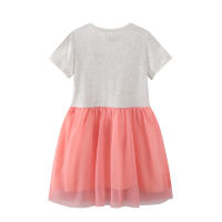 【cw】 Childrens Clothing 2022 New Summer Girls Dress Sequined Design Fashionable Short Sleeve Princess Skirt Trendy Distribution Delivery ！