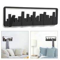 2021 NEW Modern Multi City Building Multi-Group Hooks Space-Saving Hanger with 5 Flip-Down Hooks Horizon Wall Hook Decor Hanging