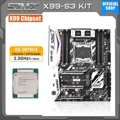 SZMZ X99 S3 Motherboard Set with xeon e5 2670 v3 processor DDR4 placa mae kit LGA 2011 V3