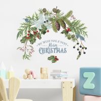 Crystal Christmas Window Vinyl Wall Sticker Green Original Glass Window Christmas Decoration Posters Home New Year Stickers 2022