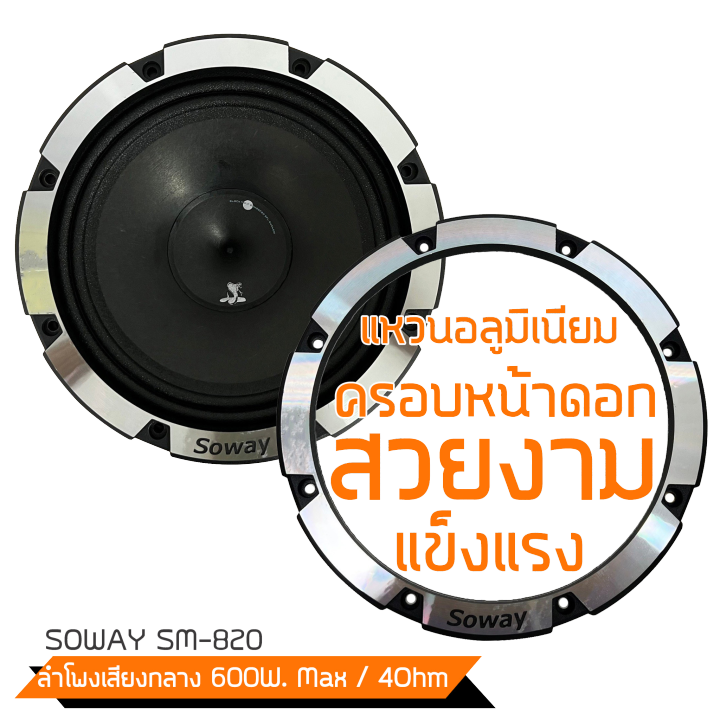 เสียงกลางราคาถูกลำโพงติดรถเสียงกลางลูกโดดเสียงดีขนาด-8นิ้ว-soway-รุ่น-sm-820-เบสหนักอึดทน-ลำโพงเสียงกลาง-ลูกโดด-ราคาต่อดอก