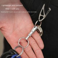 1Pc Double Removable Key Ring Silver Steel Removable Key Ring Quick Release Key Chain Outdoor Gadgets Camping Pen