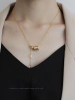 Small waist necklace female 18k gold spring pendant net red simple temperament letters Passepartout transfer clavicle chain ▥❧۞