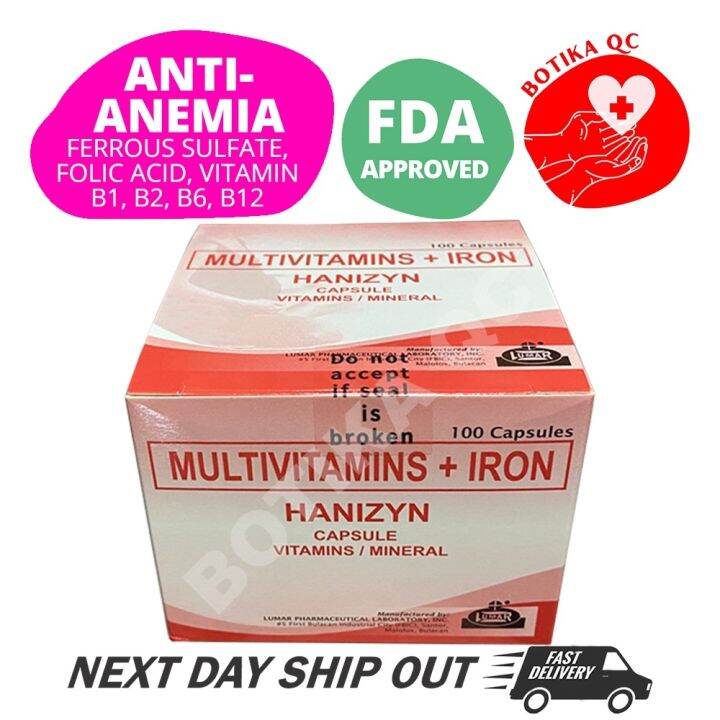 HANIZYN MULTIVITAMINS IRON (Ferrous Sulfate Folic Acid Vitamin B