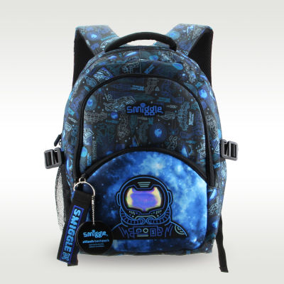 Australian Original Smiggle Children S Schoolbag Boy Pupil Backpack Black And Blue Spaceman 7-12 Years Old Big 16 Inches