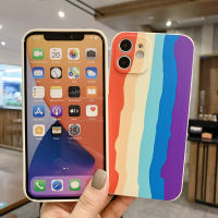 เคสสีรุ้งสำหรับ iPhone 14 13 11 12 Pro Max XR X XS 6 7 8 Plus กรอบด้านหลังน่ารักสีเคสป้องกันสีสันสดใสสำหรับ iPhone 12 13 Mini