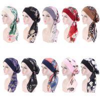 【CC】﹍✢✺  Womens Muslim Hijab Cancer Chemo Print Hat Turban Cap Cover Hair Loss Scarf Wrap Pre-Tied Headwear Strech Bandana