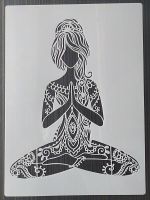 1 Pcs 21*29 Cm Yoga Girl DIY Layering Stencils Wall Painting Scrapbook Coloring Embossing Album Decorative Card Template Rulers  Stencils