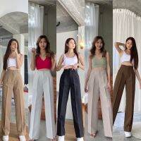 ⚘2.2 ใส่โค้ด CWVXN BEMYCHIC กางเกงขากระบอก Basic pants กางเกงใส่ทำงาน กางเกงใส่ไปเที่ยว กางเกงตะขอ✸