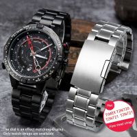 นาฬิกาข้อมือสายเหล็กสแตนเลสสำหรับผู้ชาย TIMEX T2N720 T2N739 TW2R55500สายนาฬิกา24*16มม. สร้อยข้อมือสีดำเงิน