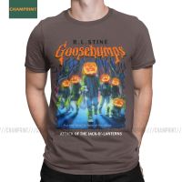 Men Tshirt Goosebumps Attack Of The Jack Olanterns Cotton Tee Shirt Haunted Halloween Monster Movie Comic T