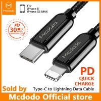 MCDODO USB C สาย Lightning สายสำหรับ iPhone XR XS สูงสุด 8 PLUS 36W PD ที่ชาร์จไฟรวดเร็ว USB ประเภท C ข้อมูลสายเคเบิลสำหรับ Macbook สาย USB