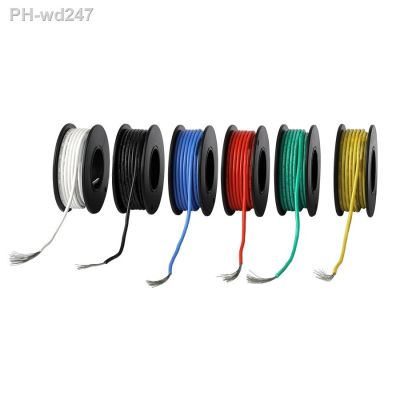 6-15m Electrical Wire UL3132 26AWG Soft Silicone Insulator Stranded Hook-up Wire Tinned Copper 300V 6Colors for DIY Toys Lamp