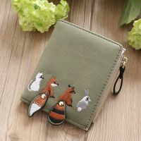 【CW】㍿  quality Womens Wallet Cartoon Animals Short Leather Female Small Coin Purse Hasp Card Holder