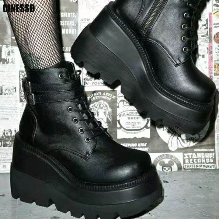[NEW 2023] Women Punk Gothic Motorcycle Boots Y2K Platform Chunky High