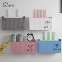 Loozykit เราเตอร์ Wifi,ตัวยึดสายไฟกล่องเก็บของติดผนังชั้นแขวนกล่องใส่ปลั๊ก