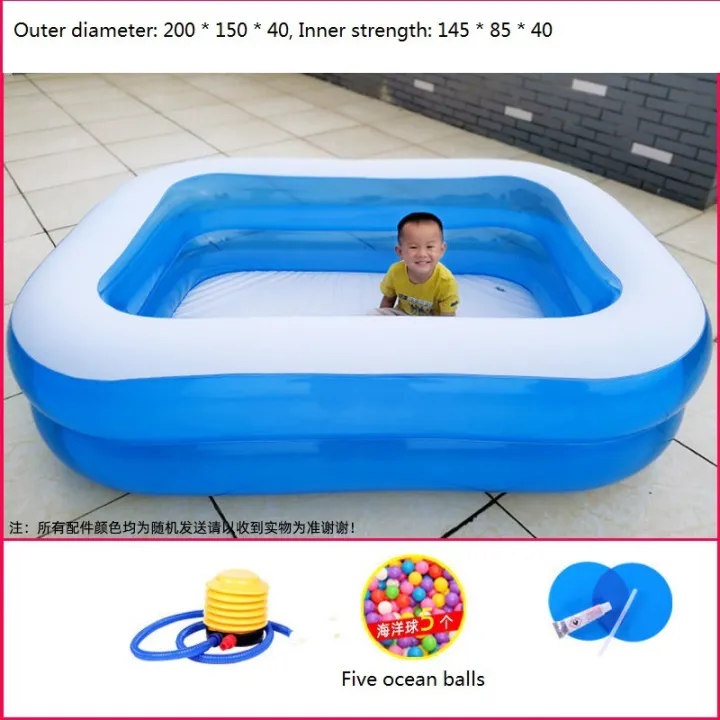 Home Use Paddling Pool Large Size Inflatable Square Swimming Pool Kids ...