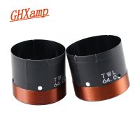 GHXAMP 64MM Bass Voice Coil 6Ohm Woofer Black Aluminum High Power For 15 inch Woofer Speaker Repair Parts Round Wire 2PCS