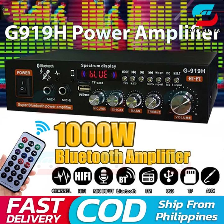G919H 1000W Home Power Amplifiers Audio Bluetooth Amplificador Subwoofer  Speakers 220V/110V FM USB