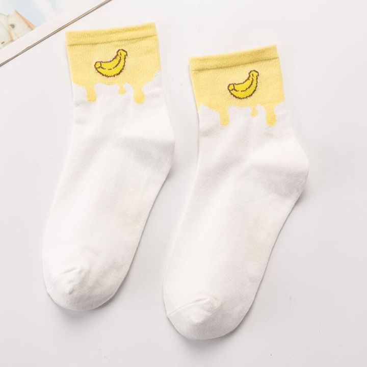 women-socks-cotton-fruit-creative-funny-peach-strawberry-banana-cherry-qualitycomfortable-happy-cute-female-socks