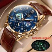 LIGE New Watch Mens Luxury Casual Leather Men Watch Business Sports