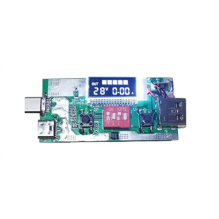 pcbfun-usb-c-pd-โมดูลทดสอบแรงดันไฟฟ้ากระแสตรงแบบทริกเกอร์28v-5a-5a-ไฟปรับได้140w-papan-ujian-ชาร์จเร็ว-type-c